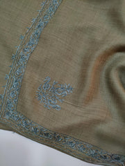 Womens Pashmina Wool Shawl with Embroidery Border work RK21063 - FaisalFabrics.pk