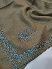 Womens Pashmina Wool Shawl with Embroidery Border work RK21063 - FaisalFabrics.pk