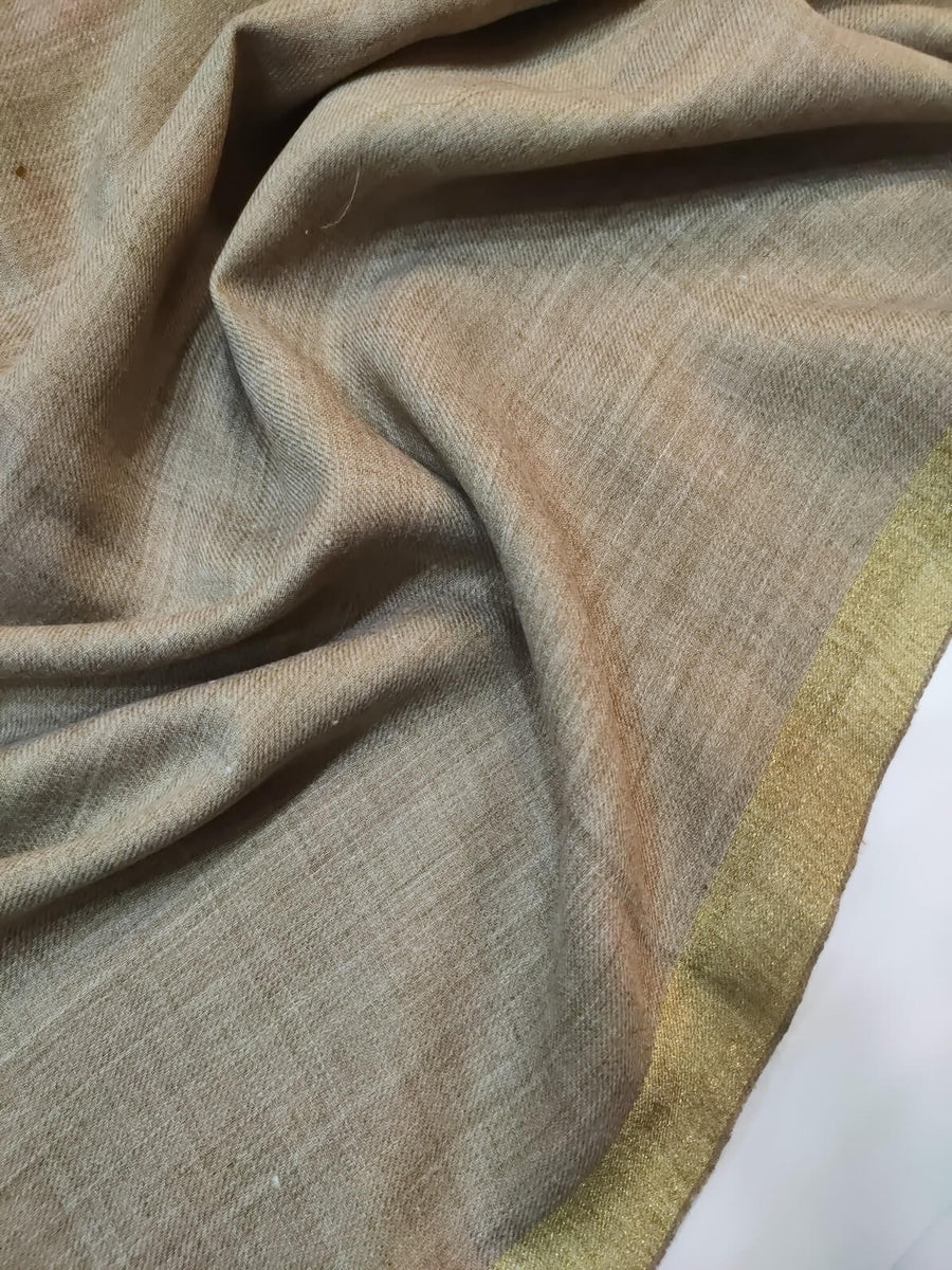 Womens Pashmina Wool Shawl with Banarasi Border RK21072 - FaisalFabrics.pk
