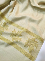 Womens Pashmina Wool Shawl with Banarasi Border RK21079 - FaisalFabrics.pk