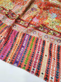 Womens Kashmiri Fine Wool Hand Printed and Embroidered Shawl RK21083 - FaisalFabrics.pk