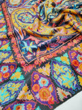 Womens Kashmiri Fine Wool Hand Printed and Embroidered Shawl RK21084 - FaisalFabrics.pk