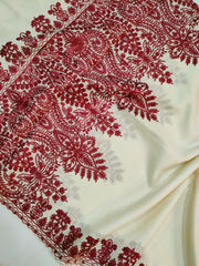 Womens Kashmiri Hand Embroidered Fine Wool Shawl RK21086 - FaisalFabrics.pk