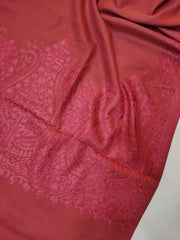 Womens Kashmiri Hand Embroidered Fine Wool Shawl RK21089 - FaisalFabrics.pk