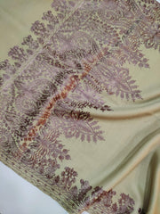 Womens Kashmiri Hand Embroidered Fine Wool Shawl RK21090 - FaisalFabrics.pk