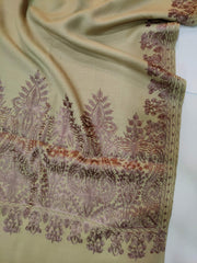 Womens Kashmiri Hand Embroidered Fine Wool Shawl RK21090 - FaisalFabrics.pk