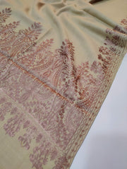 Womens Kashmiri Hand Embroidered Fine Wool Shawl RK21091 - FaisalFabrics.pk