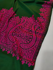 Womens Kashmiri Hand Embroidered Fine Wool Shawl RK21093 - FaisalFabrics.pk