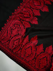 Womens Kashmiri Hand Embroidered Fine Wool Shawl RK21094 - FaisalFabrics.pk