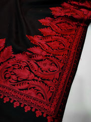 Womens Kashmiri Hand Embroidered Fine Wool Shawl RK21094 - FaisalFabrics.pk