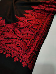 Womens Kashmiri Hand Embroidered Fine Wool Shawl RK21094 - FaisalFabrics.pk