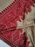 Womens Kashmiri Hand Embroidered Fine Wool Shawl RK21098 - FaisalFabrics.pk