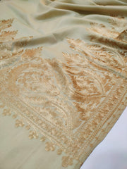 Womens Kashmiri Hand Embroidered Fine Wool Shawl RK21099 - FaisalFabrics.pk
