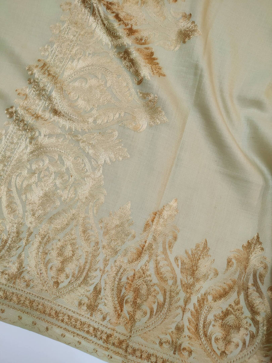 Womens Kashmiri Hand Embroidered Fine Wool Shawl RK21099 - FaisalFabrics.pk