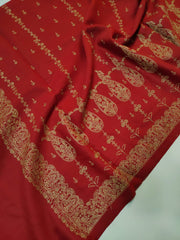 Womens Kashmiri Hand Embroidered Fine Wool Shawl RK21102 - FaisalFabrics.pk