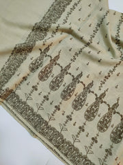 Womens Kashmiri Hand Embroidered Fine Wool Shawl RK21104 - FaisalFabrics.pk