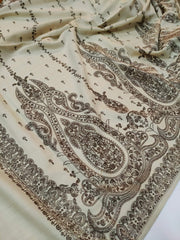 Womens Kashmiri Hand Embroidered Fine Wool Shawl RK21104 - FaisalFabrics.pk