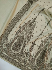 Womens Kashmiri Hand Embroidered Fine Wool Shawl RK21104 - FaisalFabrics.pk