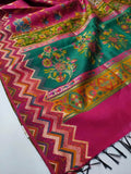 Womens Kashmiri Hand Printed Shawl with Kaani Weave Full Size RK21105 - FaisalFabrics.pk