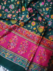 Womens Kashmiri Hand Printed Shawl with Kaani Weave Full Size RK21106 - FaisalFabrics.pk