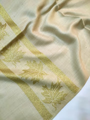 Womens Pashmina Wool Shawl with Banarasi Border RK21076 - FaisalFabrics.pk