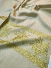 Womens Pashmina Wool Shawl with Banarasi Border RK21076 - FaisalFabrics.pk