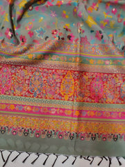 Womens Kashmiri Hand Printed Shawl with Kaani Weave Full Size RK21107 - FaisalFabrics.pk