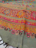 Womens Kashmiri Hand Printed Shawl with Kaani Weave Full Size RK21107 - FaisalFabrics.pk