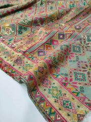 Womens Kashmiri Hand Printed Shawl with Kaani Weave Full Size RK21108 - FaisalFabrics.pk