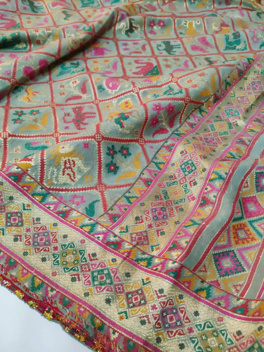 Womens Kashmiri Hand Printed Shawl with Kaani Weave Full Size RK21108 - FaisalFabrics.pk