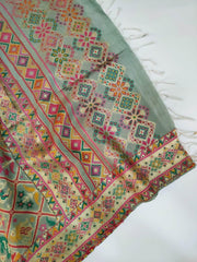 Womens Kashmiri Hand Printed Shawl with Kaani Weave Full Size RK21108 - FaisalFabrics.pk