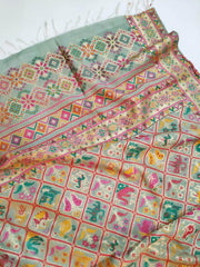 Womens Kashmiri Hand Printed Shawl with Kaani Weave Full Size RK21108 - FaisalFabrics.pk