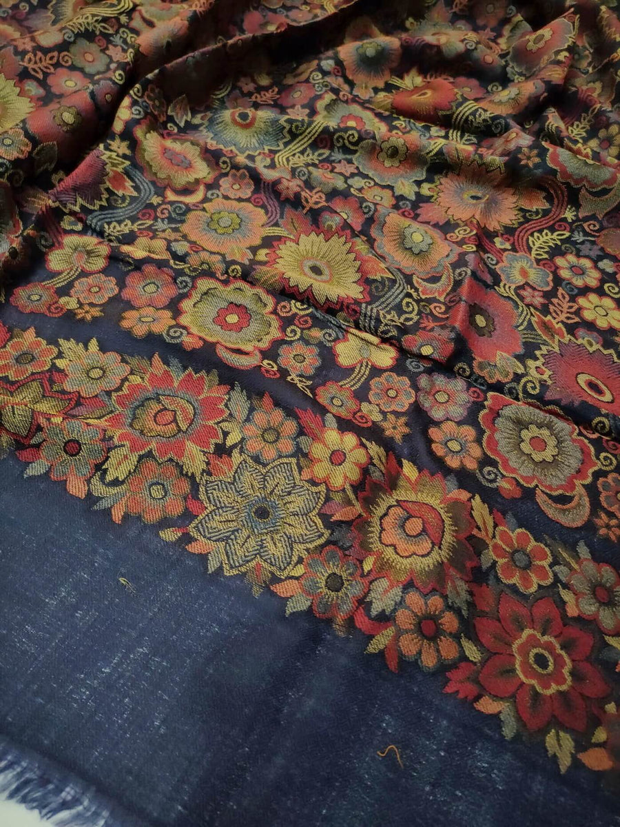 Womens Soft Wool Cashmere Shawl with Kaani Weave Full Size RK21110 - FaisalFabrics.pk