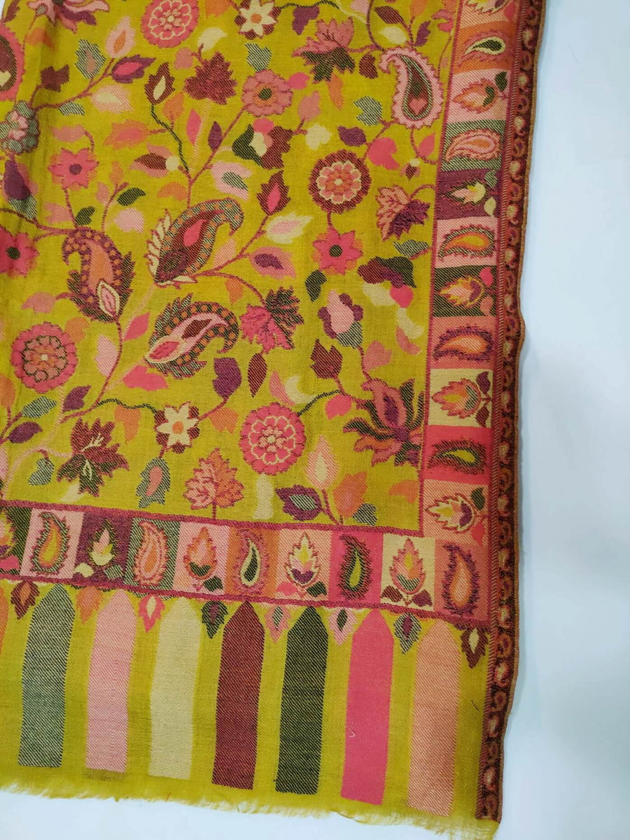 Womens Soft Wool Cashmere Shawl with Kaani Weave Full Size RK21111 - FaisalFabrics.pk