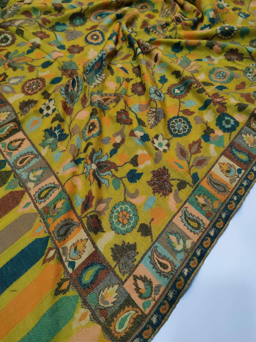 Womens Soft Wool Cashmere Shawl with Kaani Weave Full Size RK21112 - FaisalFabrics.pk