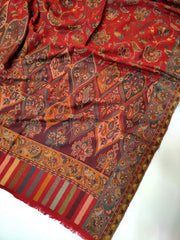 Womens Soft Wool Cashmere Shawl with Kaani Weave Full Size RK21113 - FaisalFabrics.pk