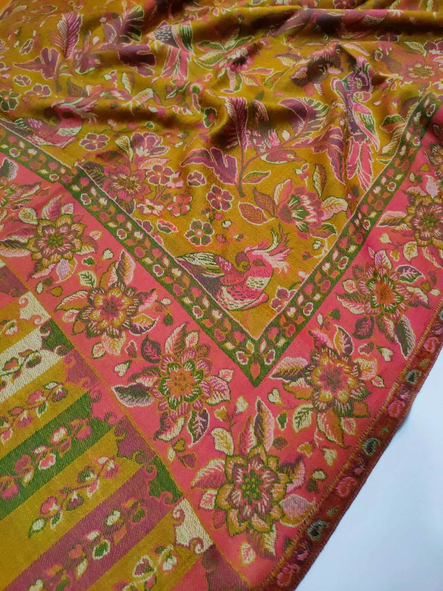 Womens Soft Wool Cashmere Shawl with Kaani Weave Full Size RK21114 - FaisalFabrics.pk