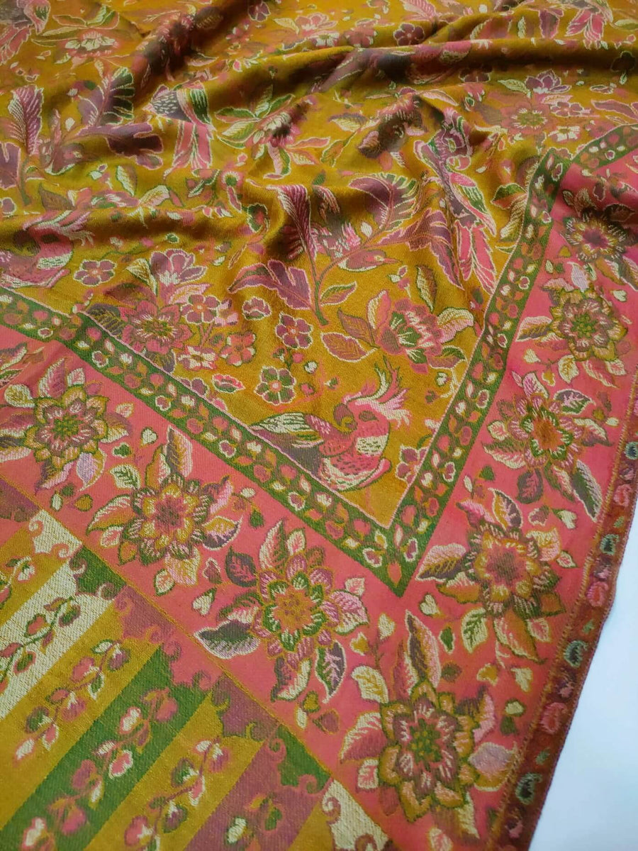 Womens Soft Wool Cashmere Shawl with Kaani Weave Full Size RK21114 - FaisalFabrics.pk