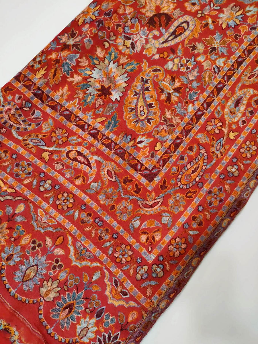 Womens Soft Wool Cashmere Shawl with Kaani Weave Full Size RK21118 - FaisalFabrics.pk