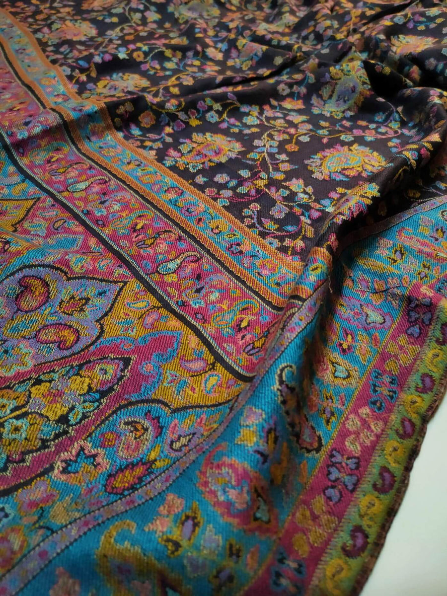 Womens Soft Wool Cashmere Shawl with Kaani Weave Full Size RK21119 - FaisalFabrics.pk
