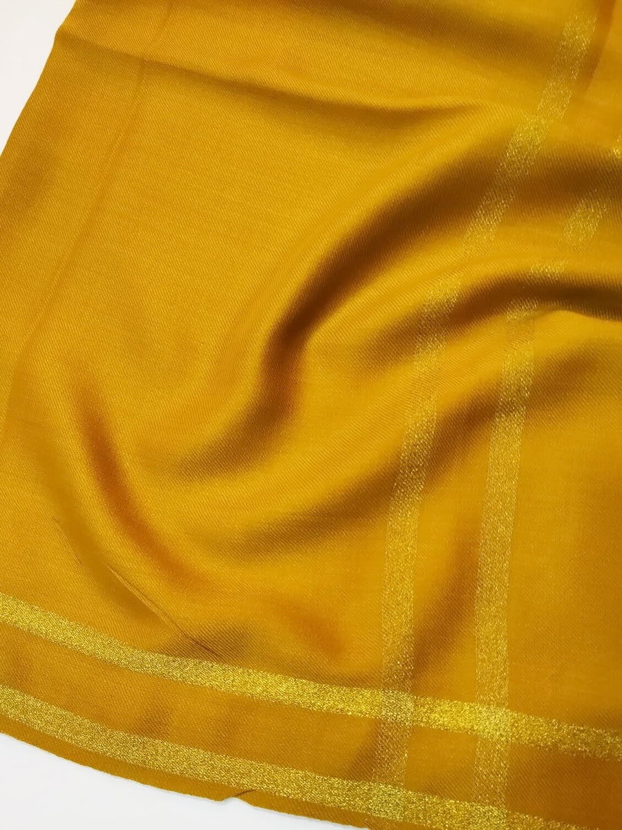 Womens Pashmina Wool Shawl with Banarasi Border RK21122 - FaisalFabrics.pk