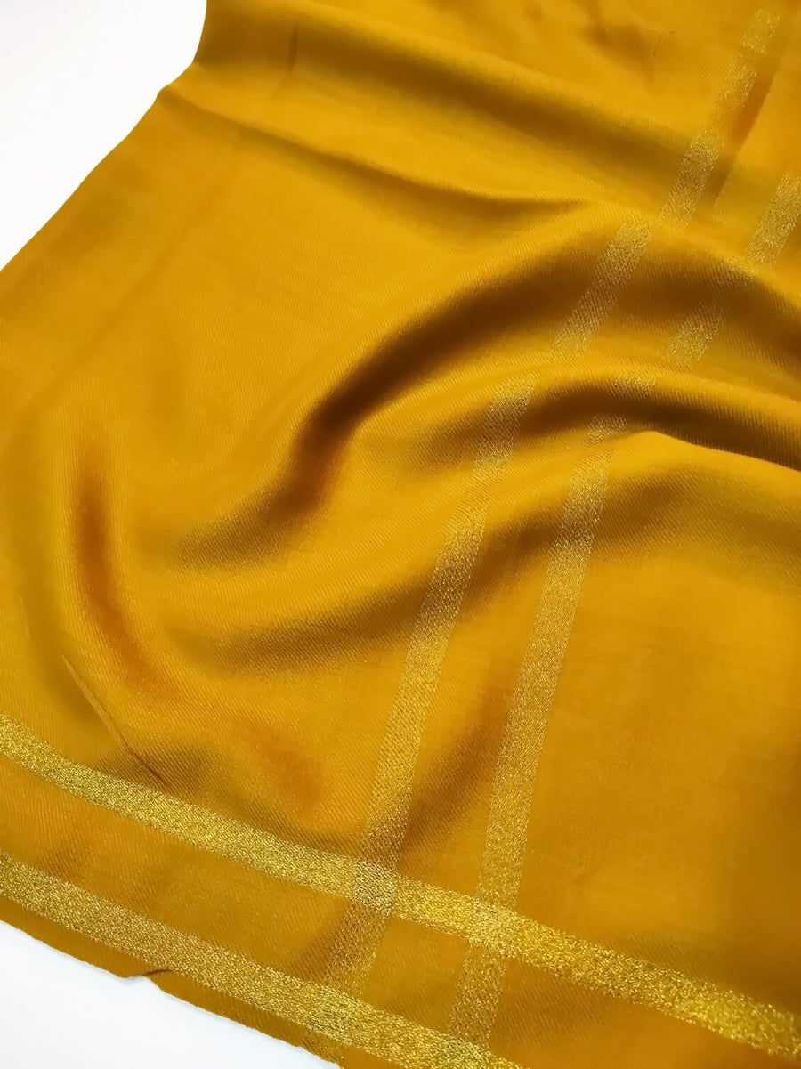 Womens Pashmina Wool Shawl with Banarasi Border RK21122 - FaisalFabrics.pk