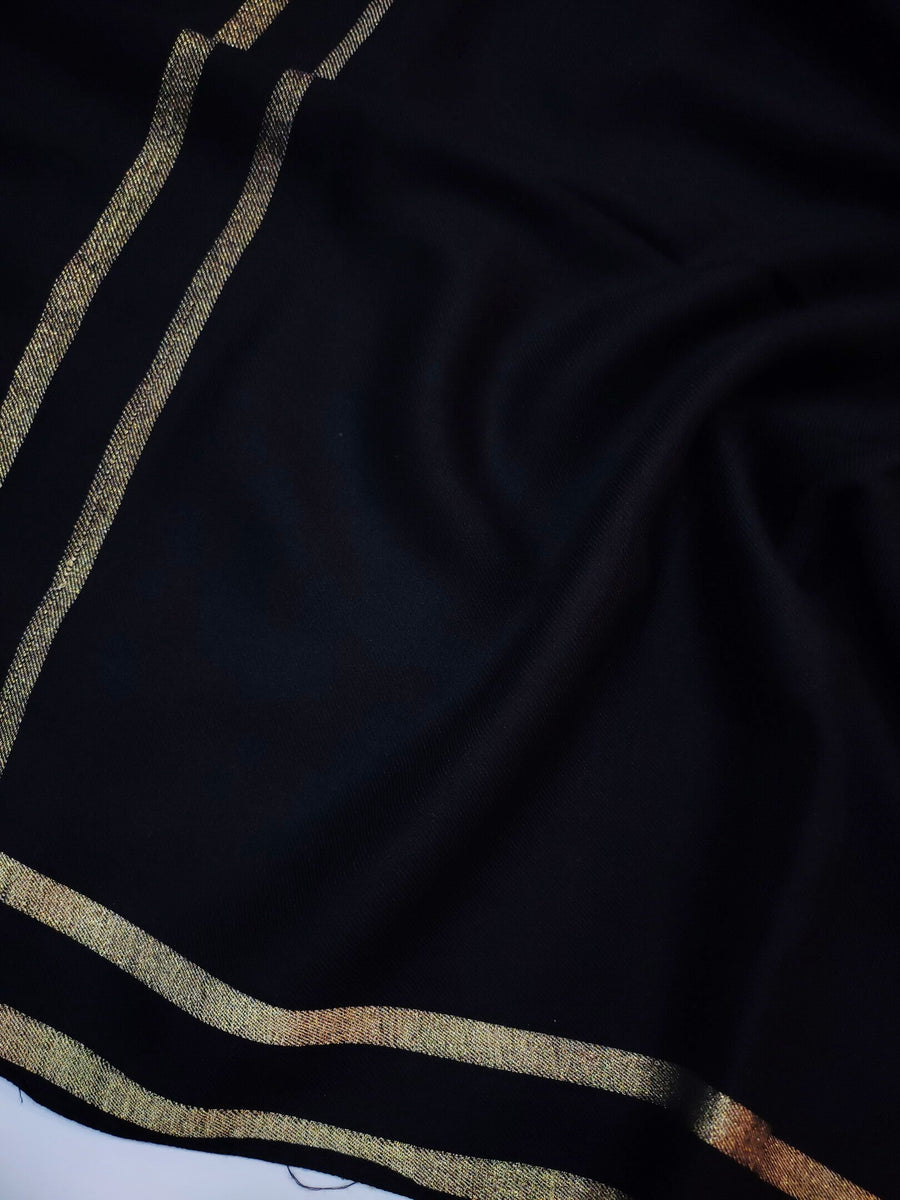 Womens Pashmina Wool Shawl with Banarasi Border RK21125 - FaisalFabrics.pk