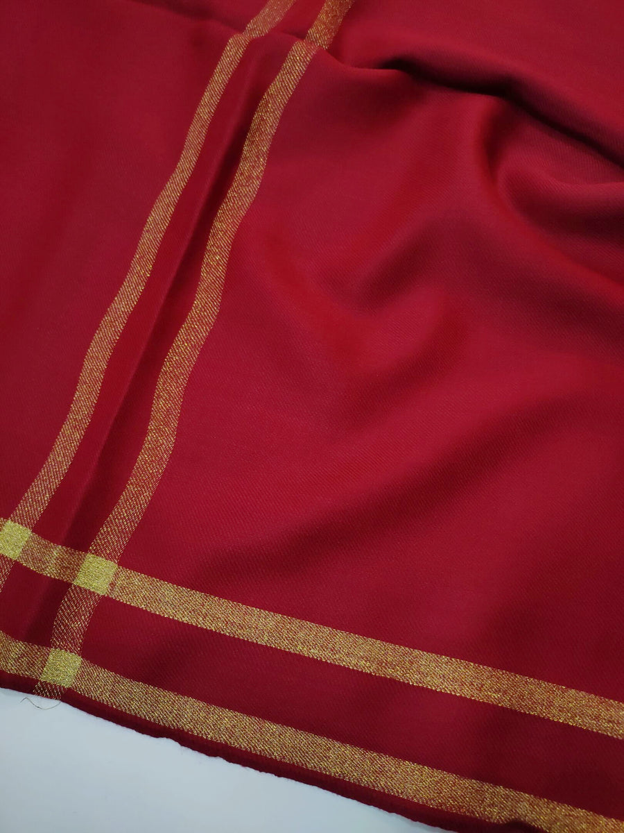Womens Pashmina Wool Shawl with Banarasi Border RK21126 - FaisalFabrics.pk