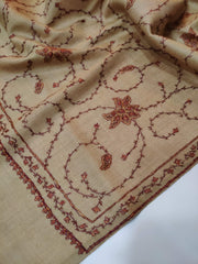 Womens Kashmiri Hand Embroidered Fine Wool Shawl RK21127 - FaisalFabrics.pk