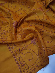 Womens Kashmiri Hand Embroidered Fine Wool Shawl RK21128 - FaisalFabrics.pk