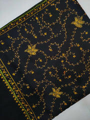Womens Kashmiri Hand Embroidered Fine Wool Shawl RK21131 - FaisalFabrics.pk