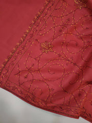 Womens Kashmiri Hand Embroidered Fine Wool Shawl RK21132 - FaisalFabrics.pk