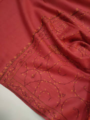 Womens Kashmiri Hand Embroidered Fine Wool Shawl RK21132 - FaisalFabrics.pk