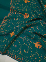 Womens Kashmiri Hand Embroidered Fine Wool Shawl RK21133 - FaisalFabrics.pk
